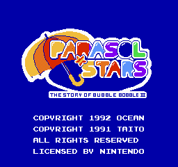 Parasol Stars - Rainbow Islands II Title Screen